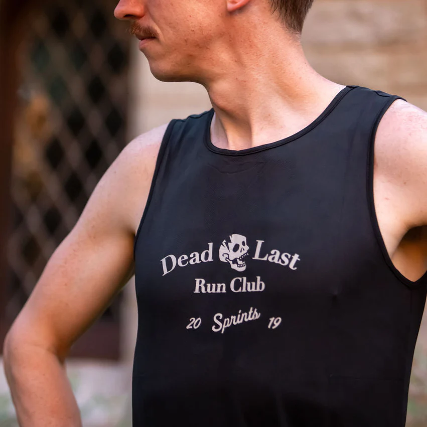 Mens Running Tank - Dead Last Run Club Flash Reflective - Image 3