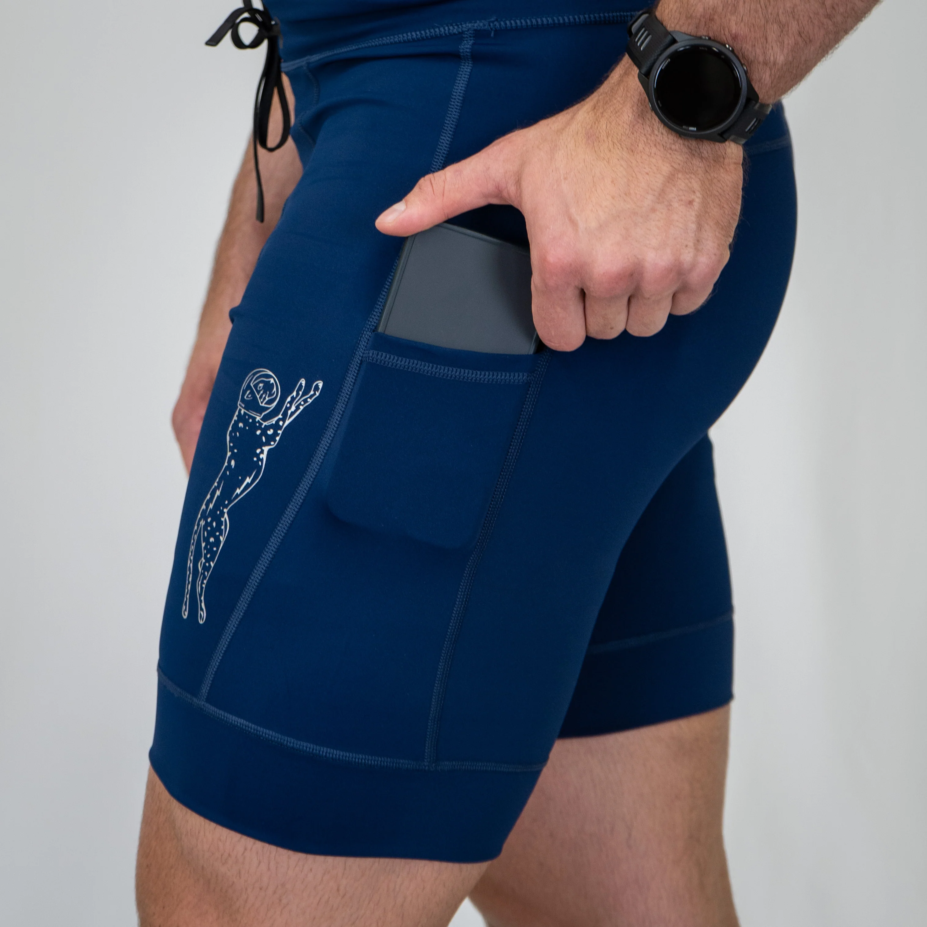 Mens Flexion 8" Compression Short - Stealth Navy - Image 3