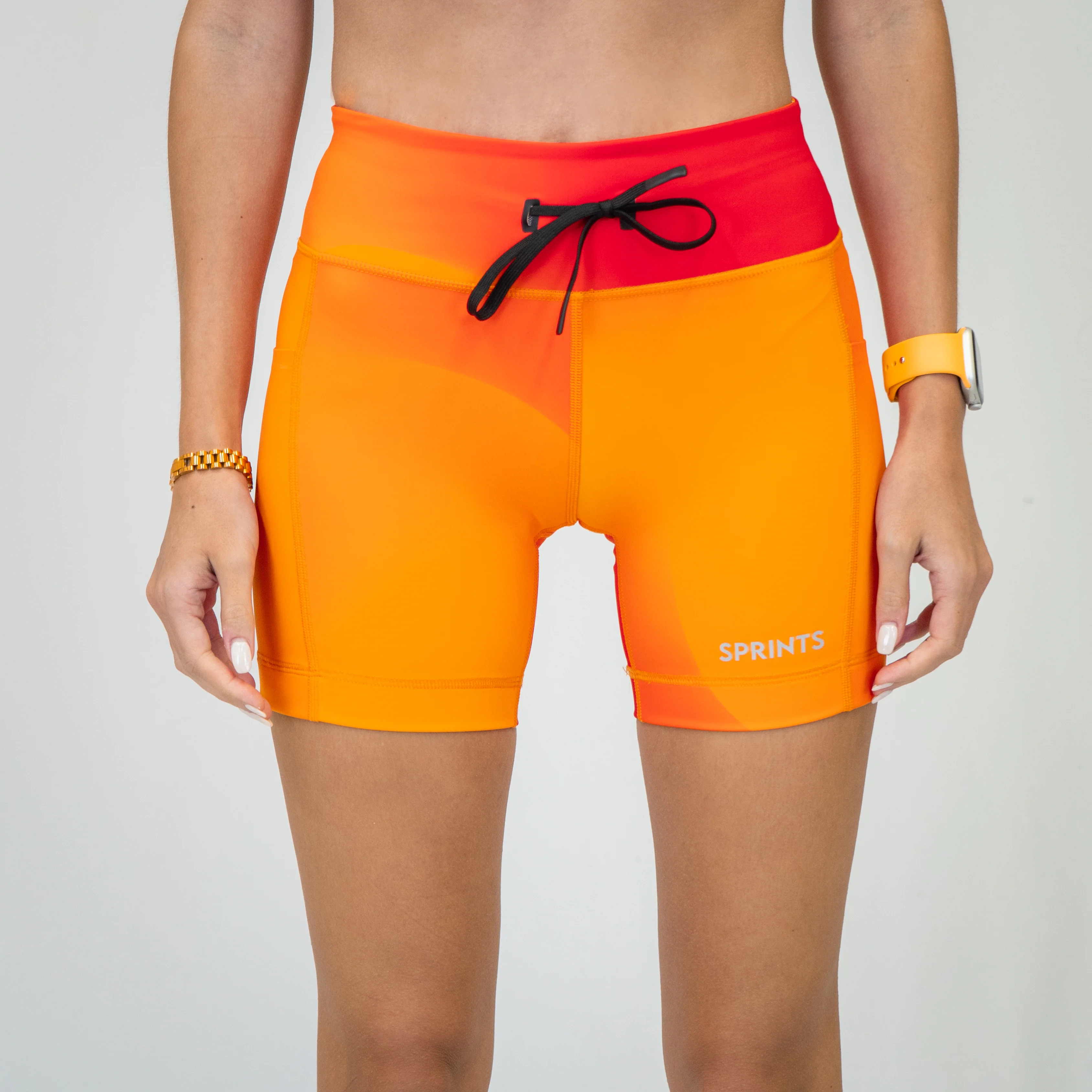 Womens Flexion 5" Compression Short - Orange Crush - Image 3