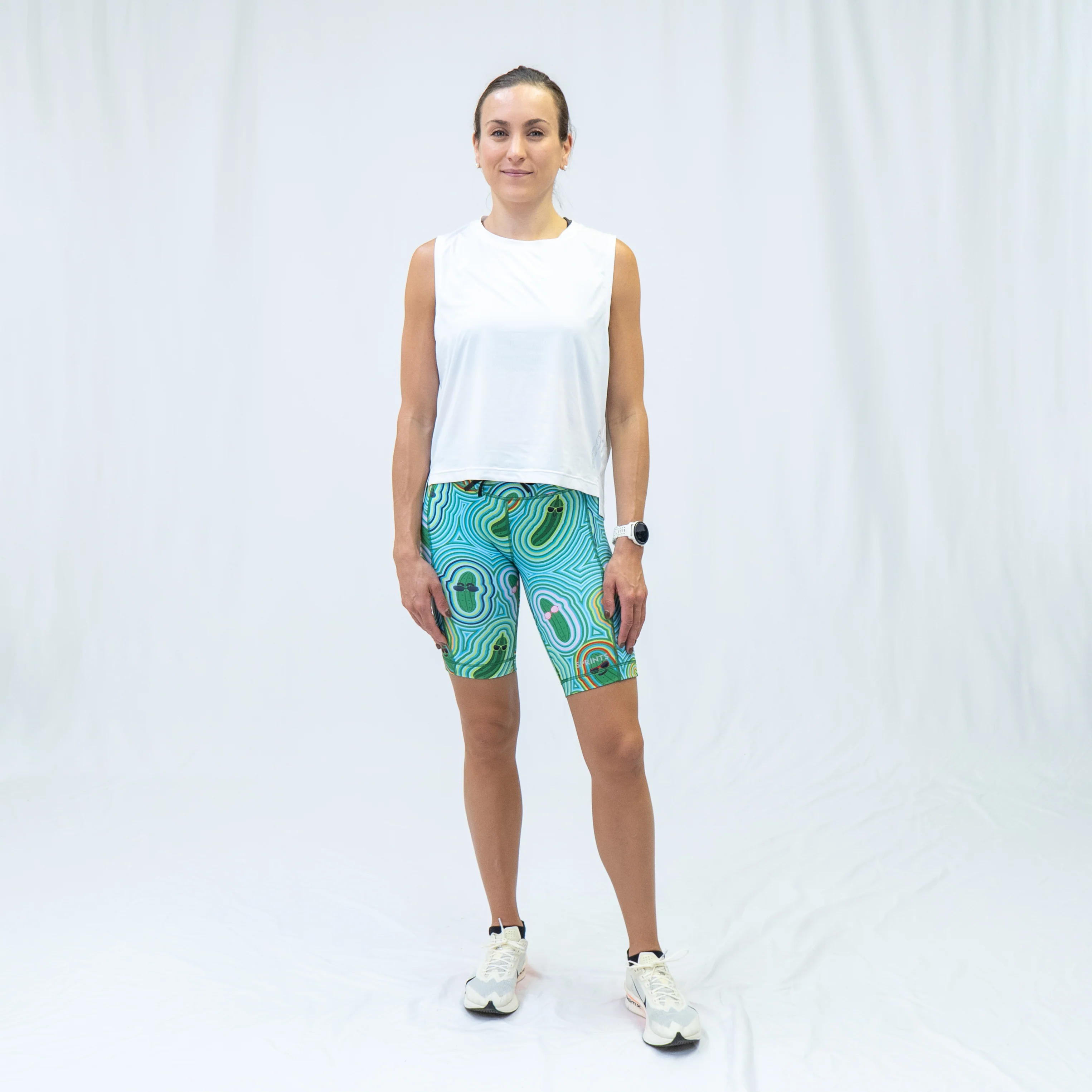 Womens Flexion 8" Compression Short - Pickle Power - Image 3